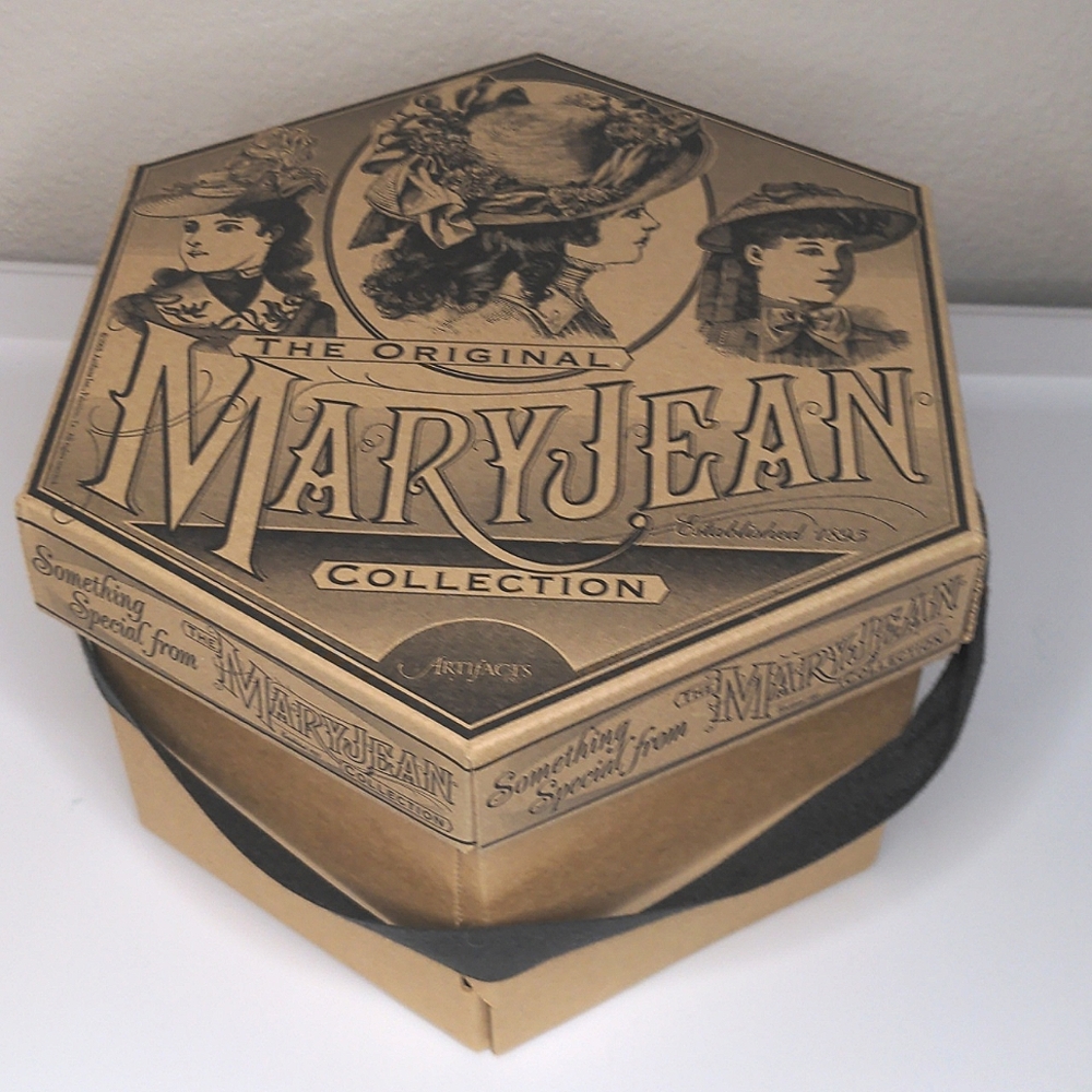 Vintage Hat Box The Original Mary Jean Collection Tan Kraft Victorian Style